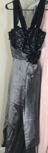 SMIT200-AU Silver and Black Gown, Size 10