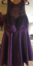 Load image into Gallery viewer, STEV200-A  Christina Wu Plum Satin &amp; Lace Short Gown, Size 12