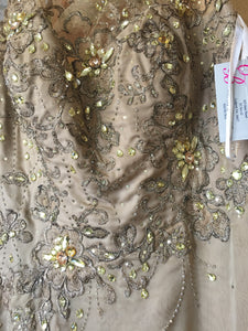 UNKN100-B.  Montage Beige Gown, Size 10