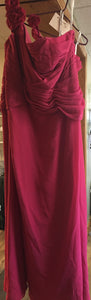 MCGU200-G One Shoulder Dark Pink Gown, Size 16