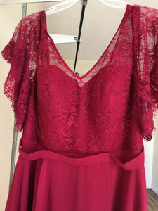 KRUG100-I  JJ's House Maroon Gown with Lace Top, NEW.