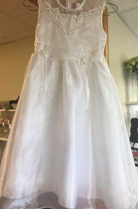 WACH100-F A&M White Flower Girl Dress, Size 7