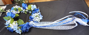 CHAP100-AW Blue Floral Wreath