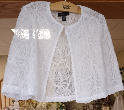 CHAP100-AY White Floral Jacket Shawl