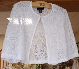 CHAP100-AY White Floral Jacket Shawl