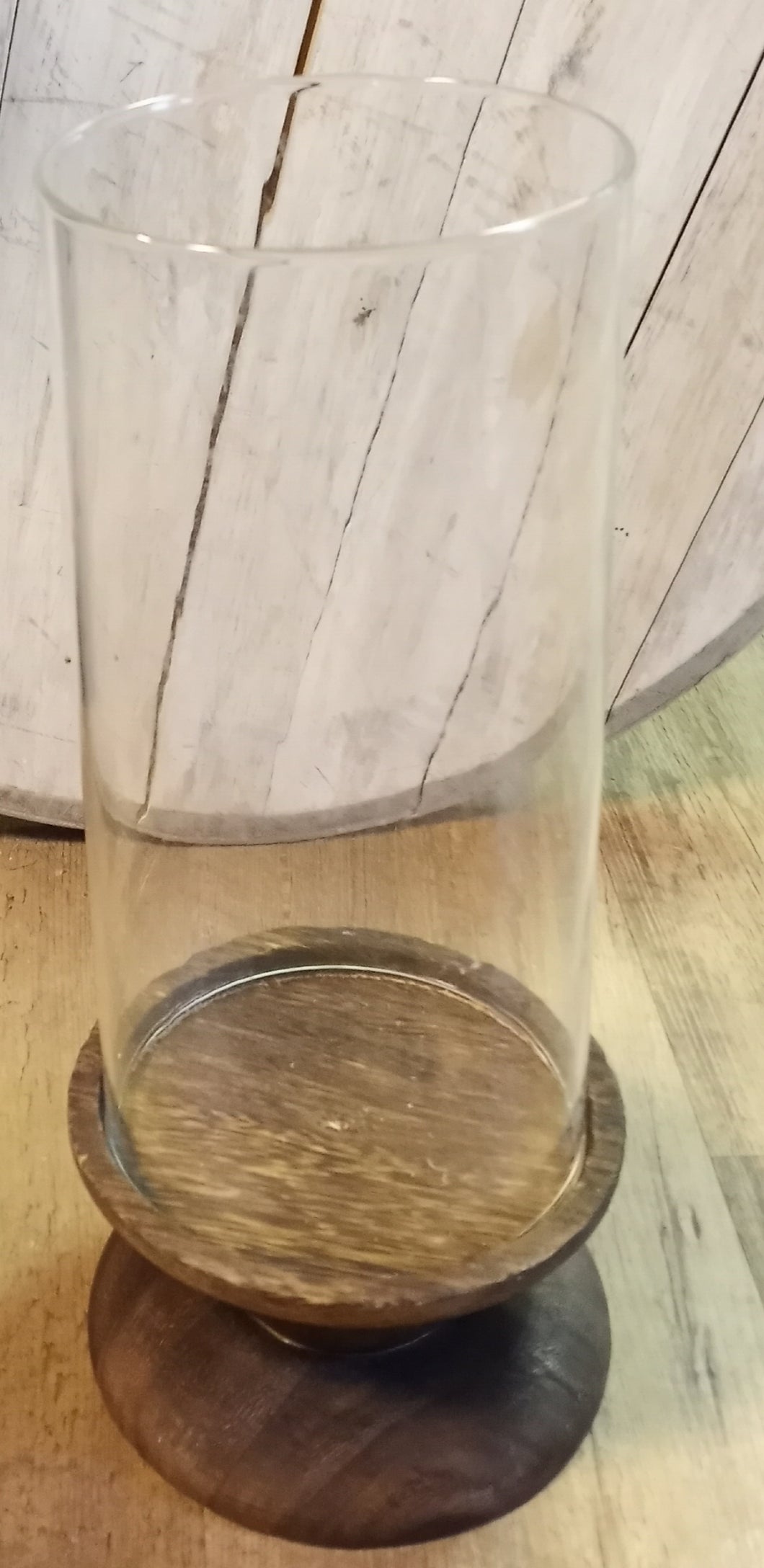COLL100-AP Wooden Base Cylinder Vase