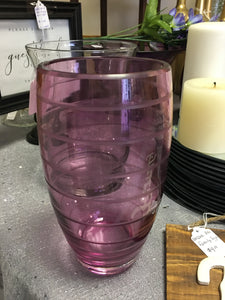 LYNC300-AH  Purple Striped Glass Vase