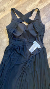 APPL100-A Long Black Gown. Size 12