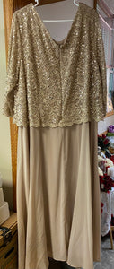 HOOD100-AD Champagne Gown. Size 30W