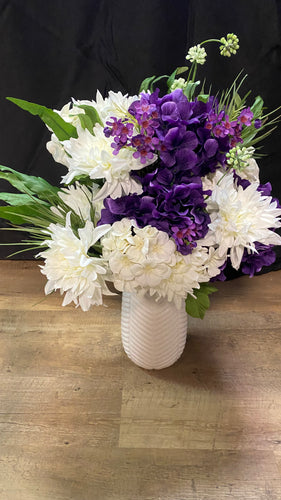 BROT100-B Purple & White Flowers