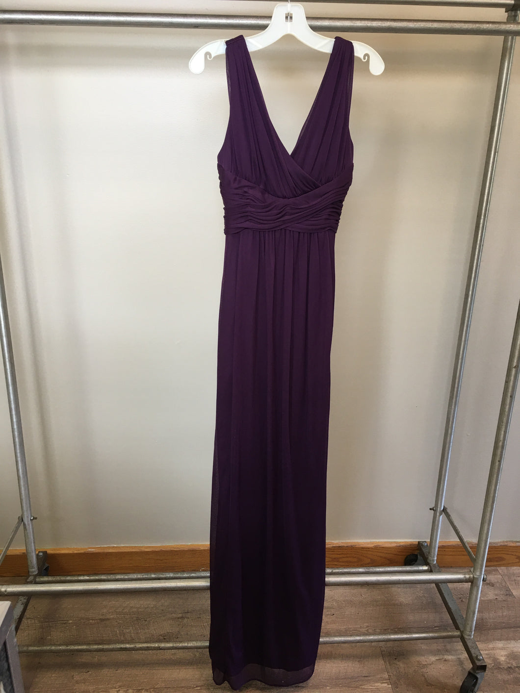 ABCD100-AF  David's Bridal Plum Gown size 16 youth or 0-2 adult