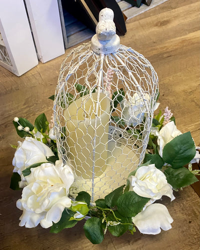 WEAK100-A White Birdcage Lantern