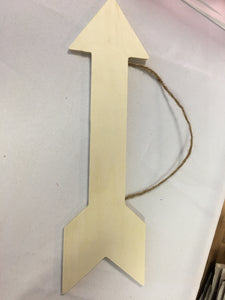 GEOR200-AF. Wooden Hanging Arrow Sign, Blank