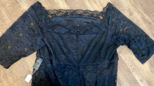 Load image into Gallery viewer, VAUG200-A Black Lace Off the Shoulder Gown. Size 26