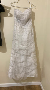 SHAR200-V White Strapless Gown. Size 13/14