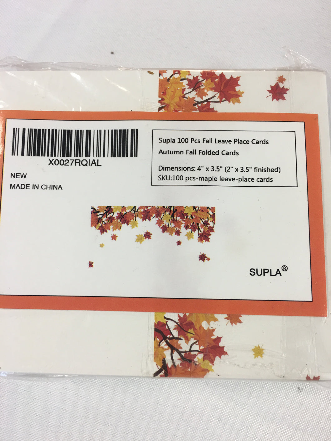 KEIT100-L.  100pc Fall Leaves Place Cards