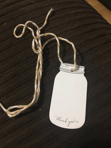 LOCH100-DC Mini Mason Jar Thank You Tags