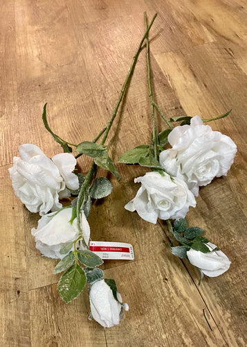 RING200-AH White Glitter Roses