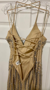GREE200-A Ellie Wilde Nude Gown. Size 12