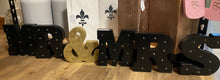 Load image into Gallery viewer, HOLT200-A Black/Gold Mr &amp; Mrs Letters
