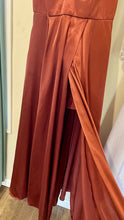 Load image into Gallery viewer, CLAU100-A Terracotta Satin Gown. Size 8