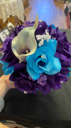PASS100-B Purple & Turquoise Bouquet