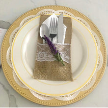 Load image into Gallery viewer, HANN200-L Burlap Cutlery Pouches