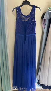 RUDO100-I Long, Royal Blue Gown. Size 8