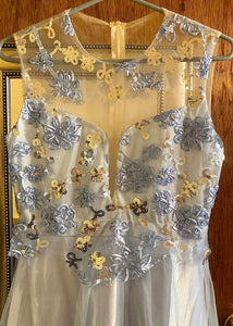 ELLA100-AD Snow Blue Long Gown. Size Large
