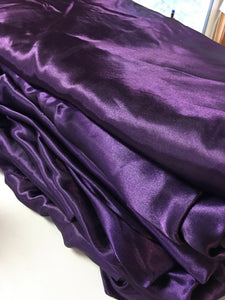 HALL100-F. 120” Round Purple Satin Tablecloths