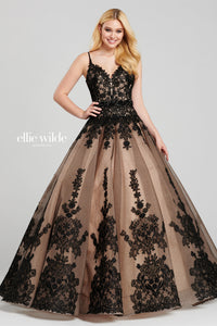 BOLL100-R  Ellie Wilde Black Ball Gown, Size 16