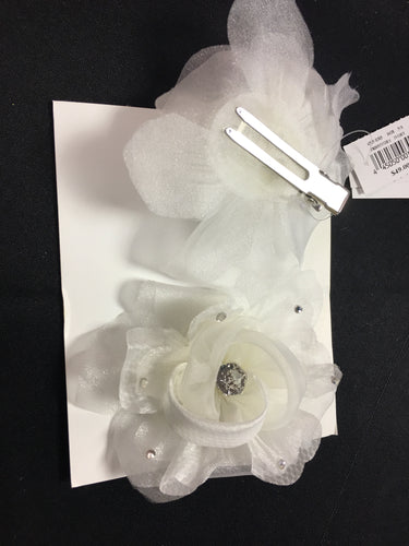 BASS100-D.  Ivory 2pc Hair Clips