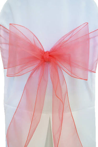 BEND100-A Coral Organza Bow or Runner