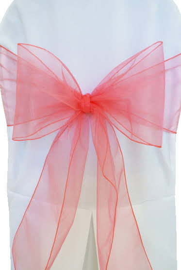 BEND100-A Coral Organza Bow or Runner