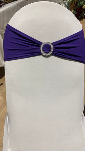 BOLL100-E  222 Purple Spandex Chair Bows