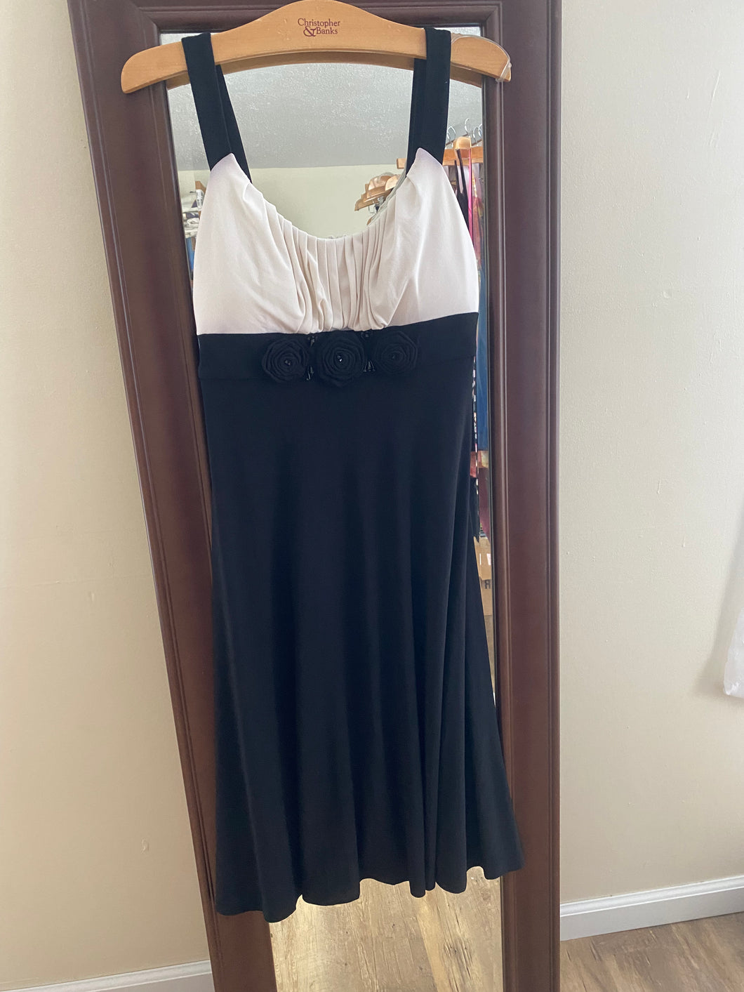 NIEV100-X Black/White Dress. Size 10