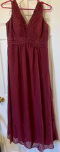 Load image into Gallery viewer, APPL100-B Long Burgundy Gown. Size 10