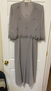 THOM300-S Grey Gown with Jacket. Size 14P
