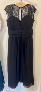 JACK100-B Long Black Gown. Size 18