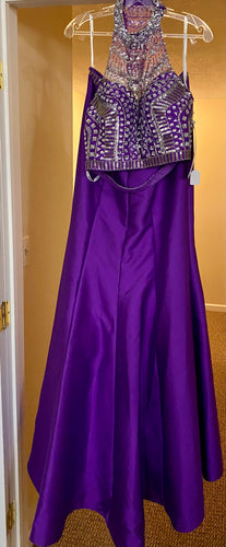 GOWN100-V Purple 2 Piece Gown