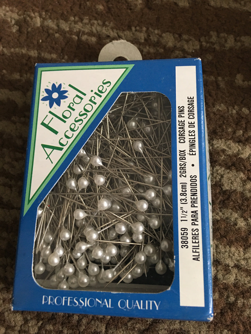 MYTR100-T.  Box of Corsage Pins, 1 1/2”