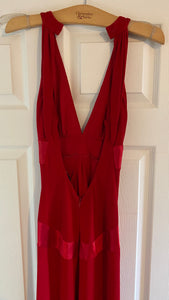 NIEV100-H Red High Low Gown. XS