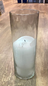 THOM300- 9.5” Cylinder Vase w Candle