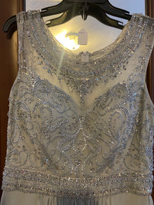ALBR100-G Silver Sequin Gown. Size 12/14