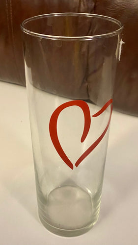 CHAR100-AE 9.5” Red-Heart Cylinder Vase