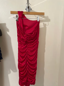 NIEV100-Z Red Silk Dress Size Small