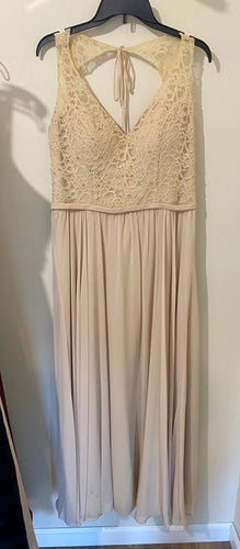 THOM400-G Long Tan/Beige Gown