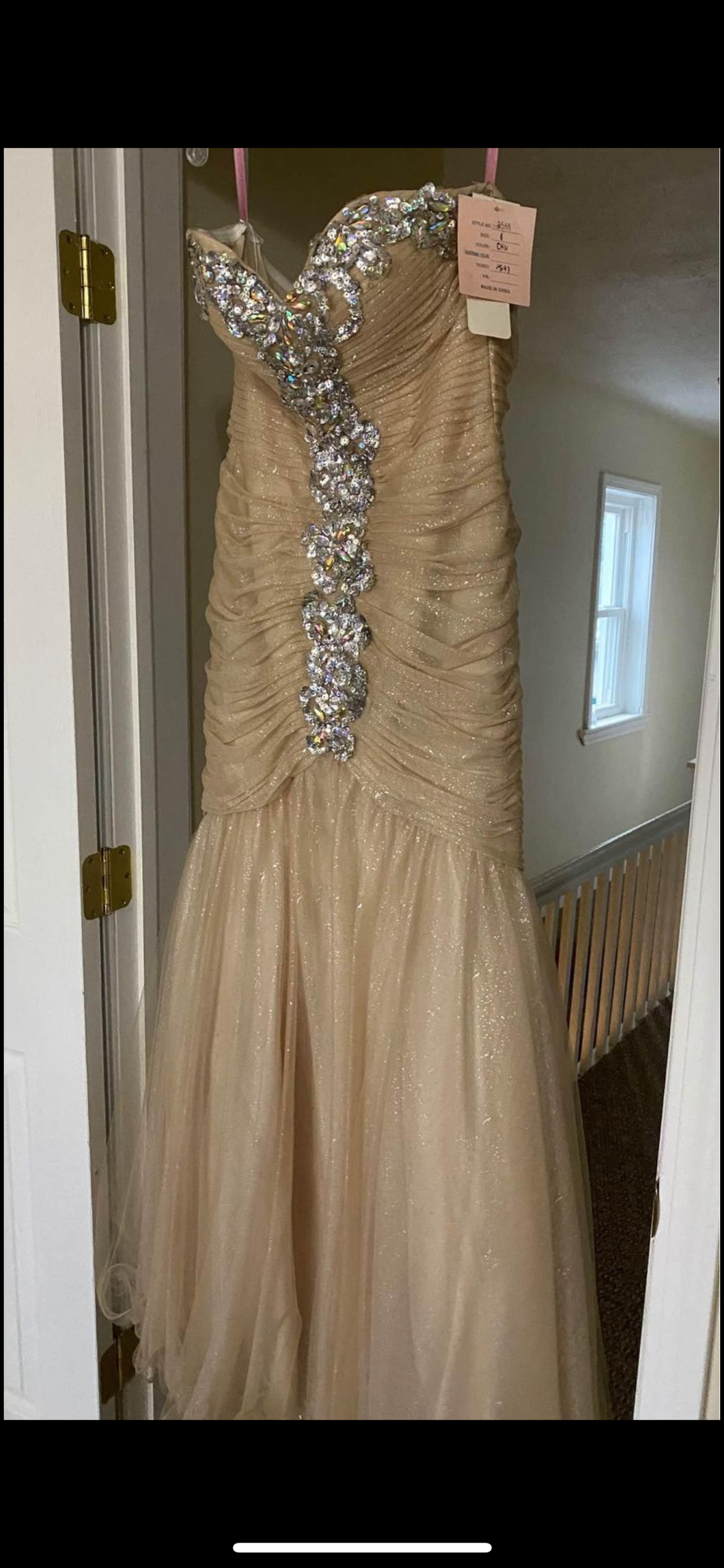 GOWN100-AF Nude Beige Gown