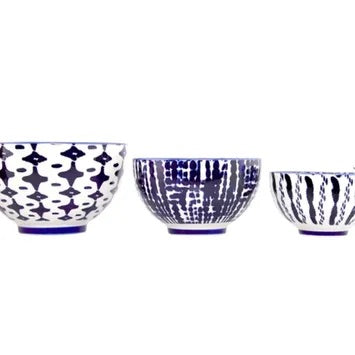 HOOD100-AR Indigo Tie-Dye Bowls