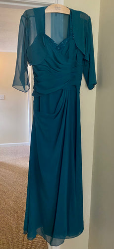 MALL200-D Teal Green Gown, Size 12